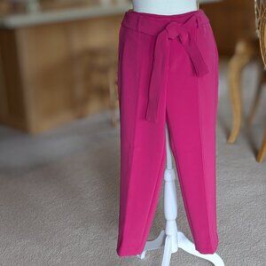 NWT Ann Taylor Petite Tie Waist Ankle Pant In Crepe, Size 6P